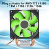 CPU Fan 3 Pin Konnektör Bilgisayar Aksesuarı Işıksız 2 Pirinç Boru AMD 775   1155   Intel için