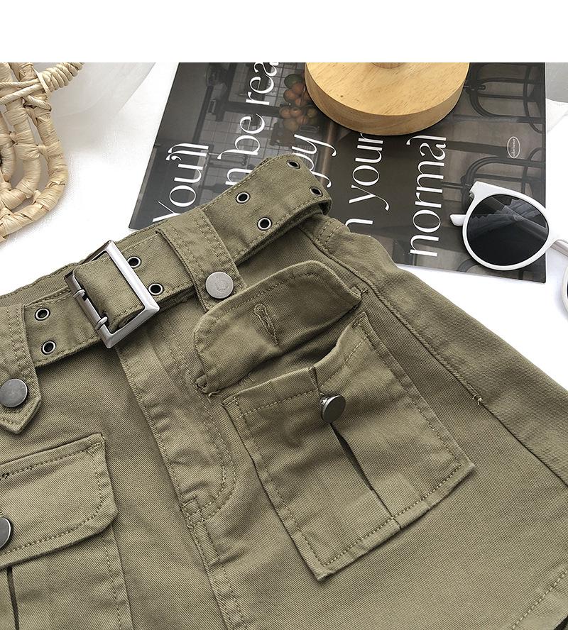 Korean Style High-Waisted A-Line Denim Skirt Pants with Belt for Women - Summer 2025 Collection