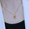Love Necklace Women'S Heart Pendant Niche Design Clavicle Chain Purple Crystal Stone Necklace Jewelry Premium Durable