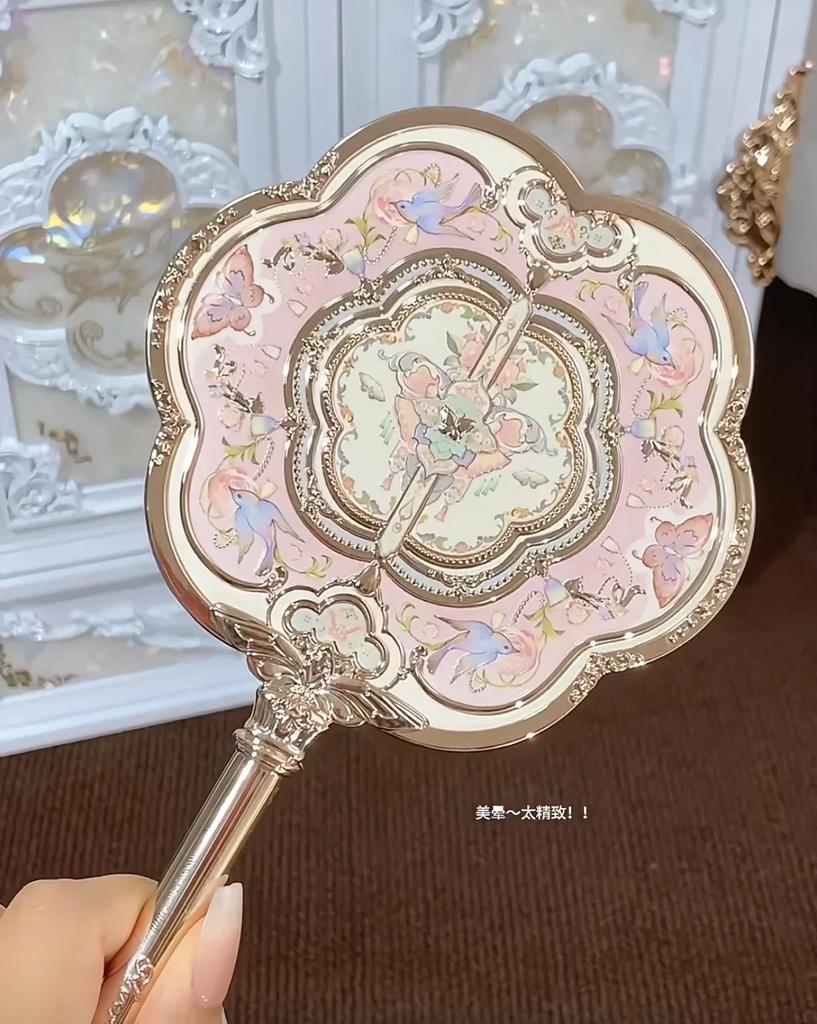Flower Knows Butterfly Cloud Collar Collection Cosmetic Mirror Hand Holding Mirror Exquisite Relief Makeup Tools Mermaid Mirror