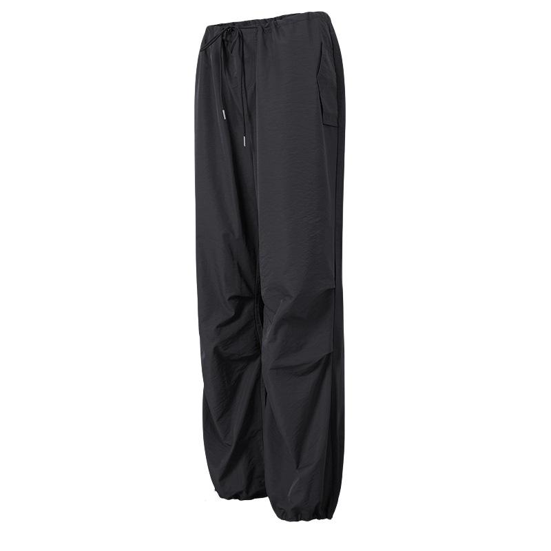 Women's Retro Cargo Slimming Windbreaker Pants for Autumn/Winter Running