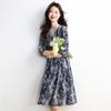 Loose belly-covering dress for women's new  design, thin middle-aged thin floral dress