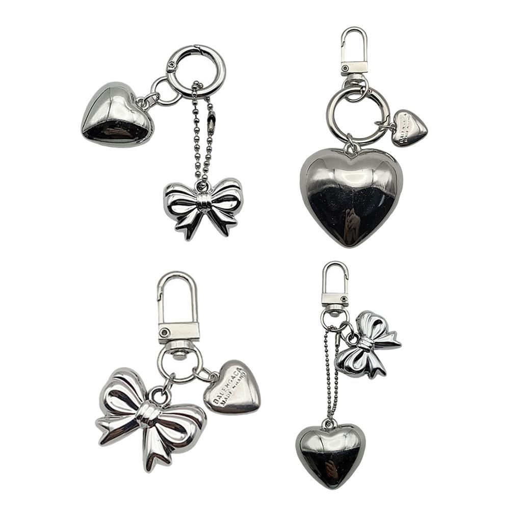 Fashionable Large Love Heart KeyRing Polished Sturdy Alloy Charm Craft Supplies for Bags and Keys Unisex Gifts