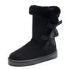 Bow winter new velvet thickened snow boots women's warm medium boots women