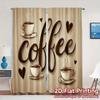 2pcs   2D FLAT PRINTING Curtains (Without Rod) CoffeeLovers Modern Curtain Fabric Versatile Polyester Curtains Home Decor Ldeal