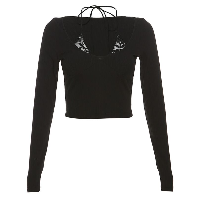 

Weird Puss Dark Sexy Long Sleeve Halterneck Black S