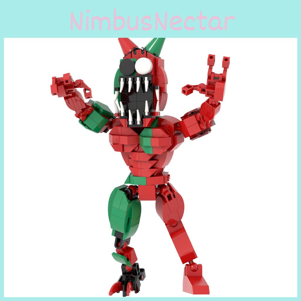Monster Green Red Assembly Building Block Children Toy Model Desktop Ornament