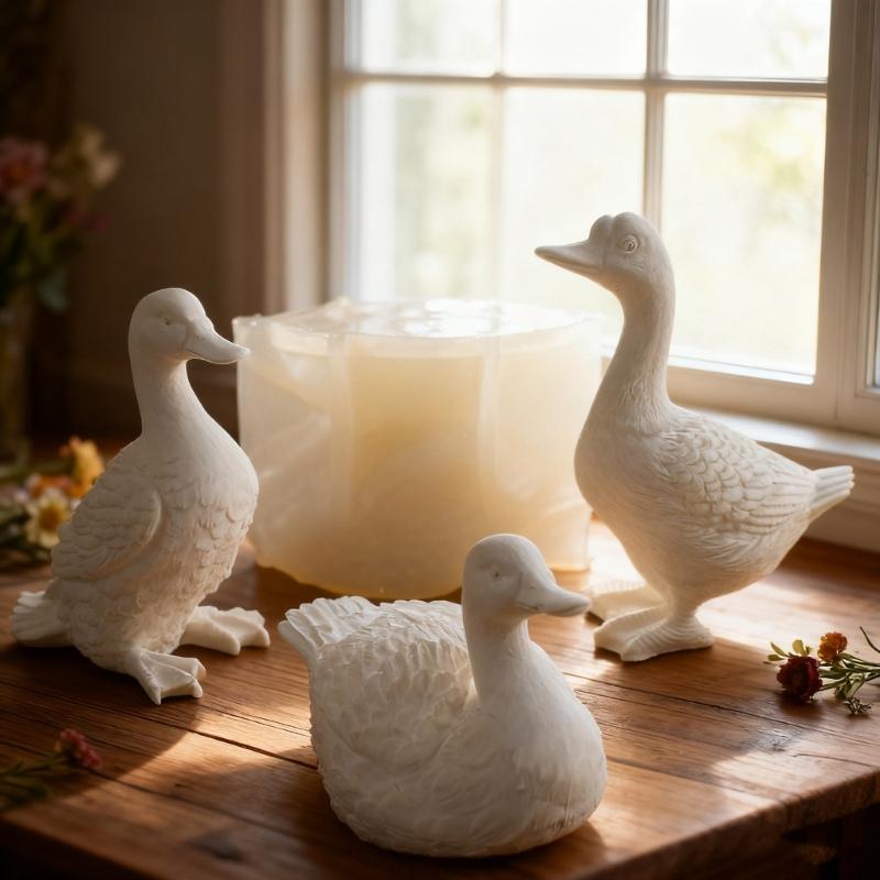 Silicone Craft Mold For Candle Soap Chocolates Making Epoxy Resin Casting with 3D Duck Shape Easy Releases Design