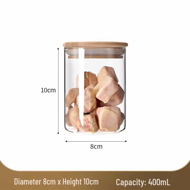 Borosilicate Glass Storage Jar with Bamboo Lid for Cereals, Grains, and Coffee Beans
