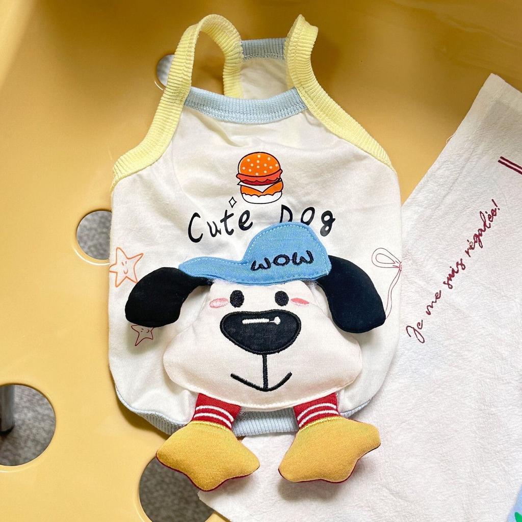 Thin Puppy Dog Clothes Spring and Summer New Cute Three-dimensional Doll Suspender Cat Teddy Bear Small Dog Clothing