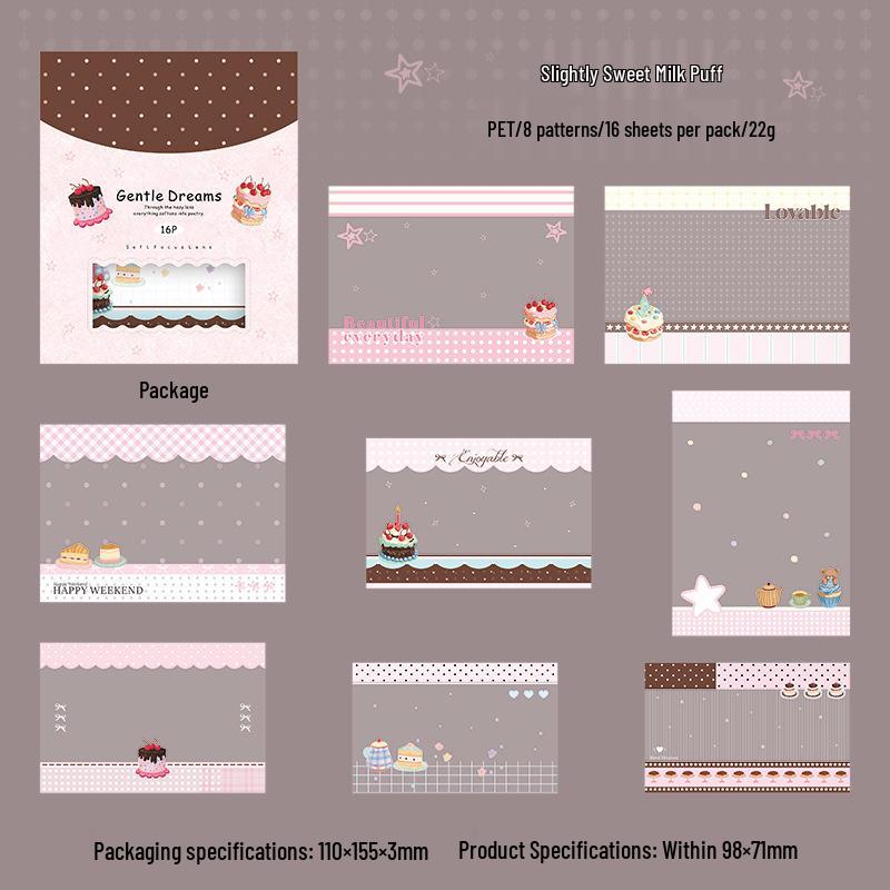 Gentle Dream Series Ketchup Girl Sticker Pack - PET Base Collage Journal (4 Types)