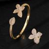Exquisites Luxus-Blumen-Zirkonia-Armband-Ring-Set Geeignet für tägliche Reisen, Party, Bankett-Mode-Zirkon