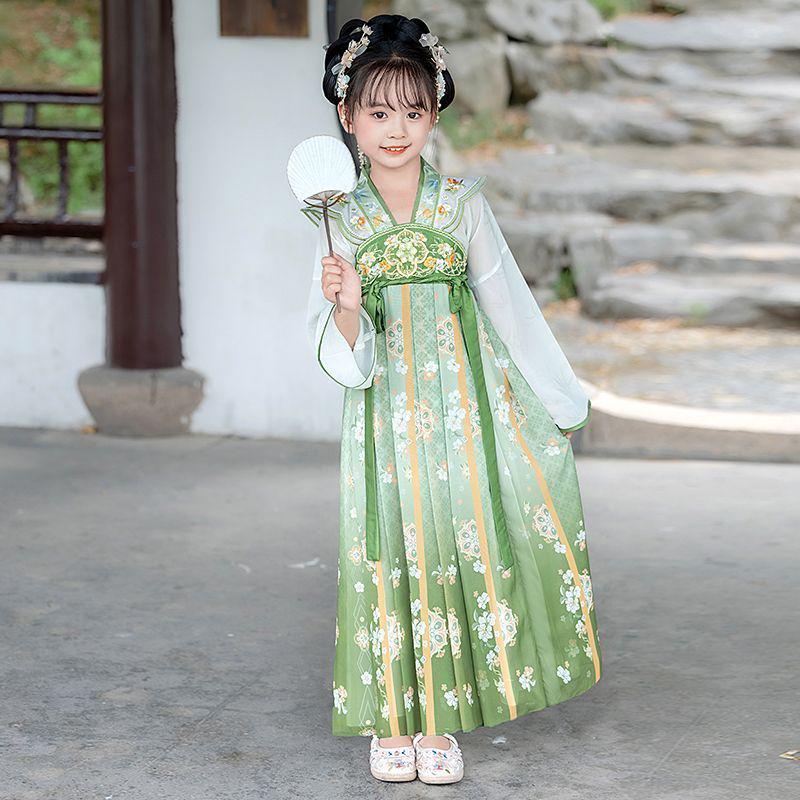 2025 Hanfu & Tang Suit: National Style Long-Sleeved Fairy Costume for Kids - Spring/Autumn Collection