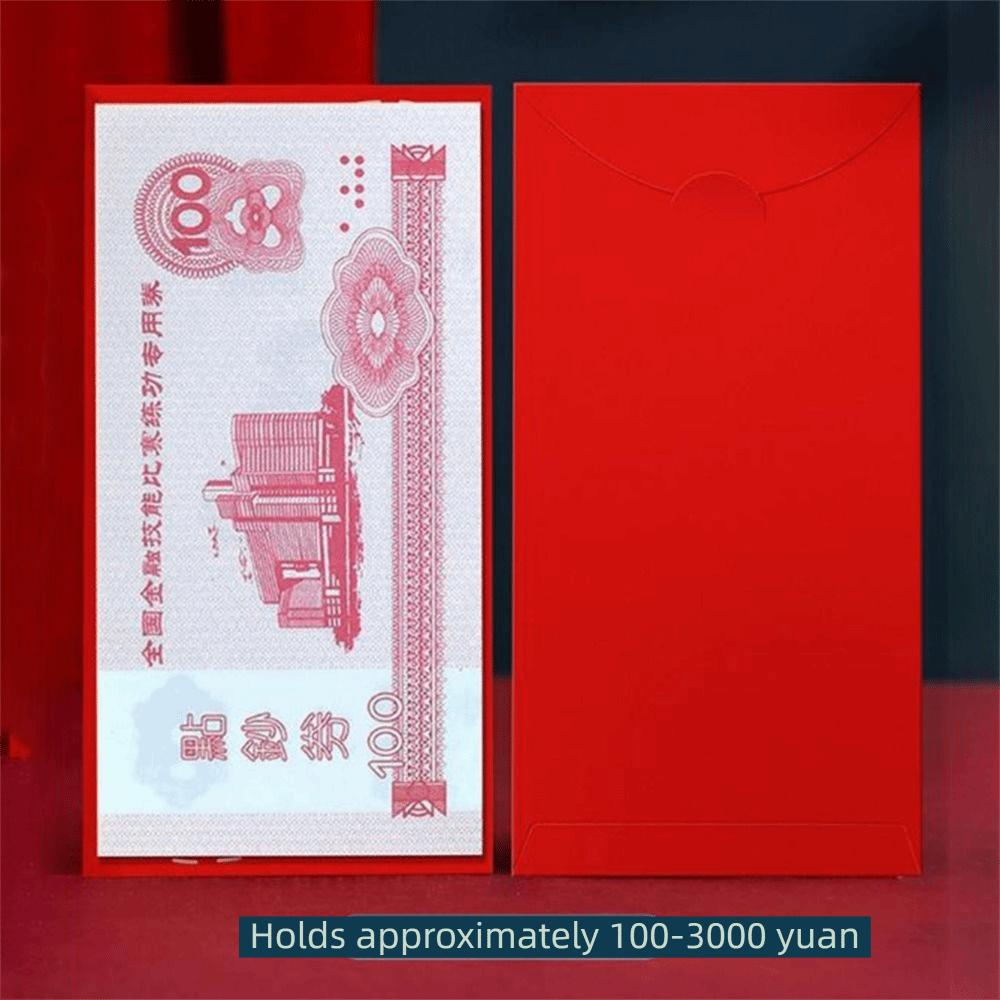 6Pcs Chinese Style 2026 New Year Red Envelope Paper Lucky Money Bag Red Pocket Lunar New Year