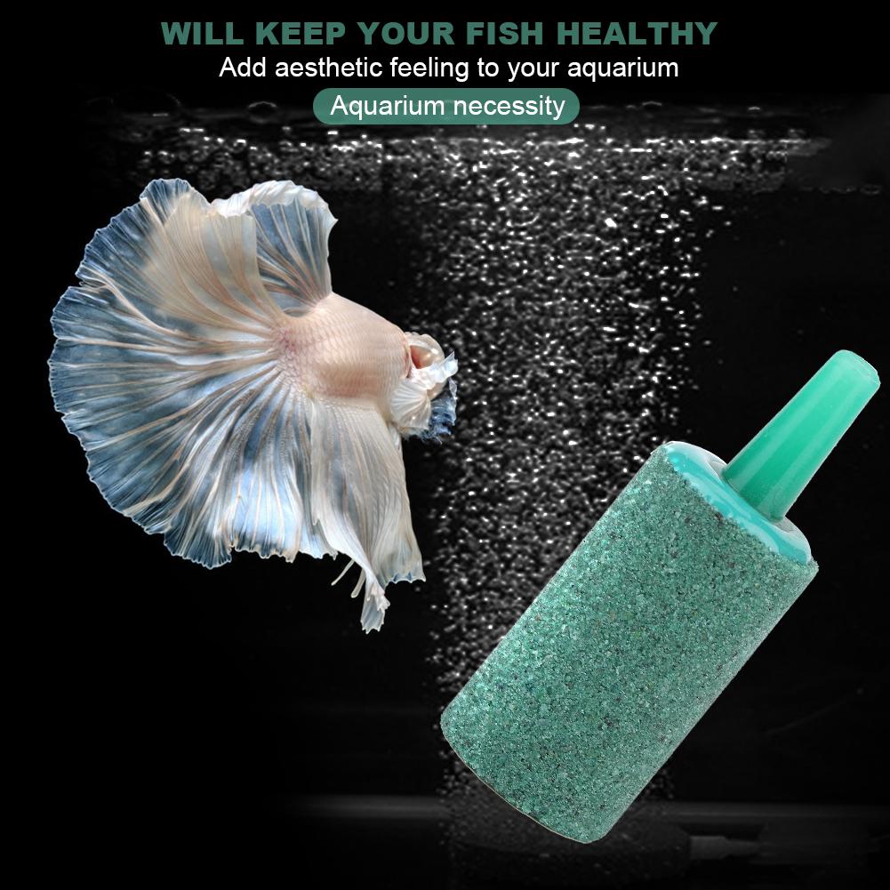 20PCS Green Sandstone Cylinder Aquarium Oxygen Pump Aeration Air Stone Fish Tank Bubble Stones