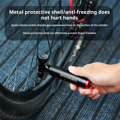 Inflador de pneu de bicicleta de CO2 com medidor de pressão 160PSI liga de alumínio de alta pressão portátil MTB Road