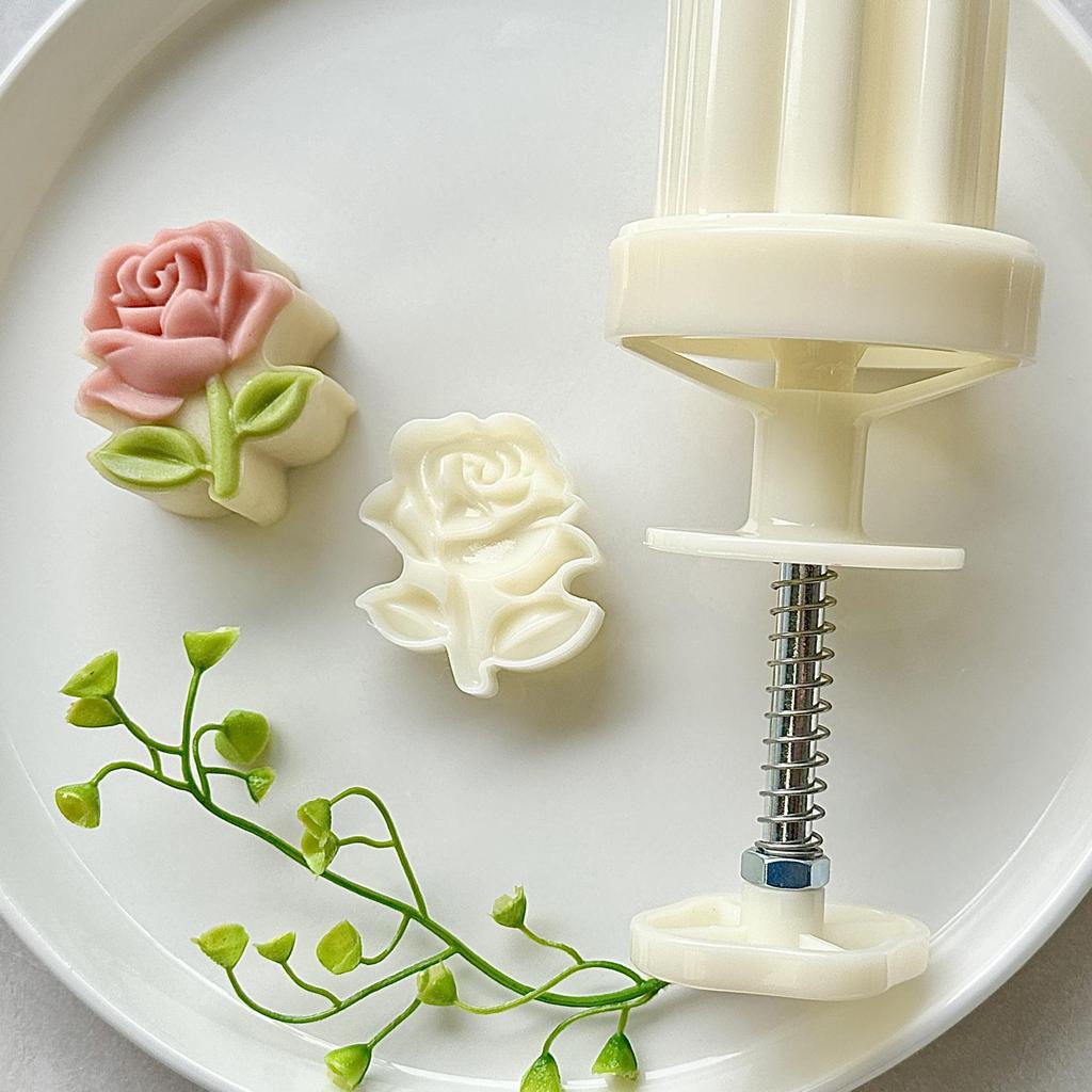 50g 3D Rose Flower Baking Mold Set for Mooncake and Pastry
