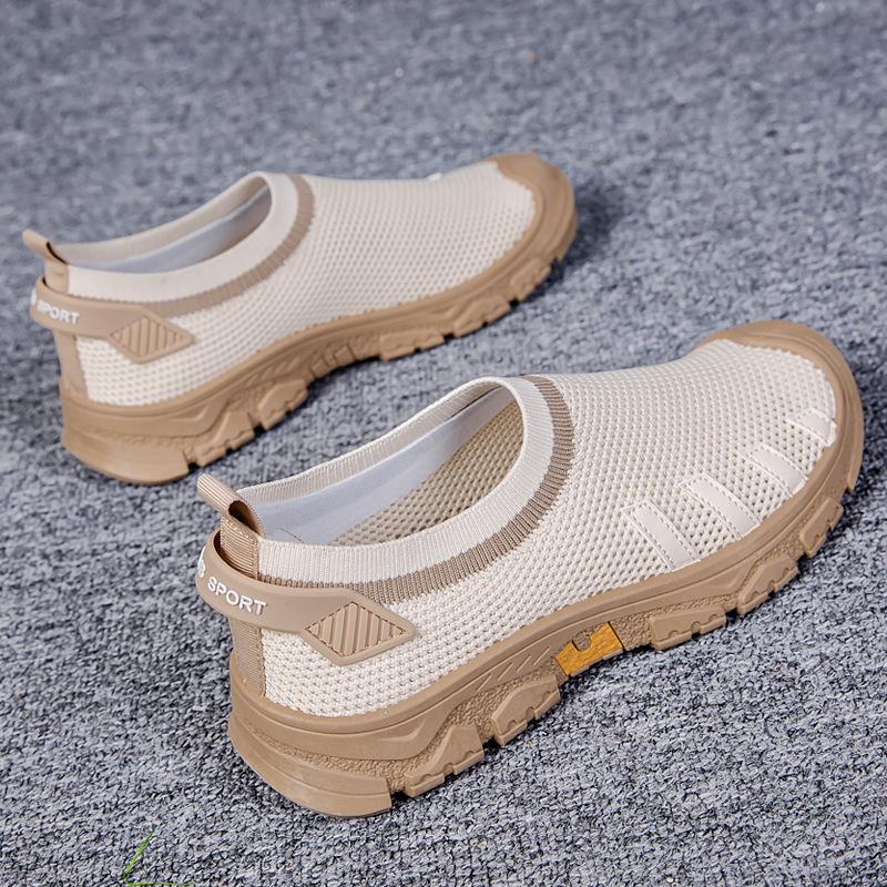Men's shoes summer lazy one pedal low-top breathable fly-woven mesh wading hiking shoes new fashion casual shoes men