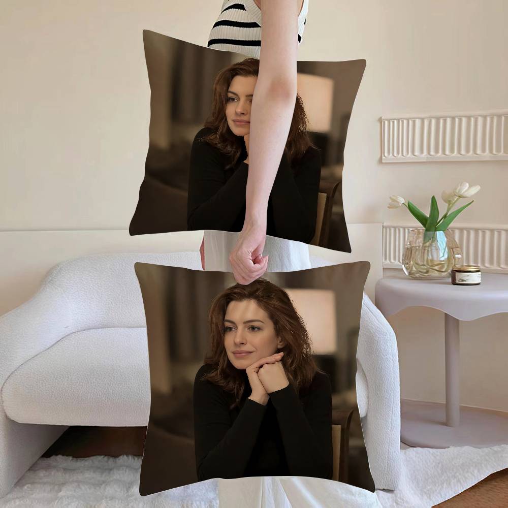 Aktor A-anne H-hathawayES Poszewka na poduszkę Sofa i salon Dekoracyjne poszewki na poduszki Pyłoszczelne i odporne na roztocza Niewidoczny zamek błyskawiczny