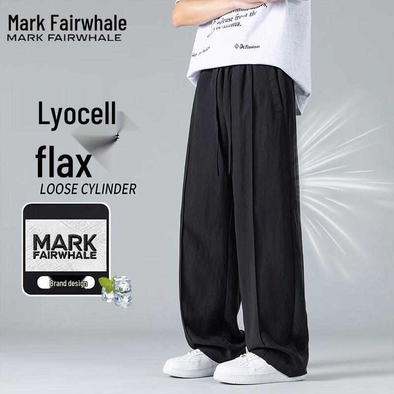 

Mark Fairwhale Men s Tencel Linen Blend Straight Leg Casual Pants M