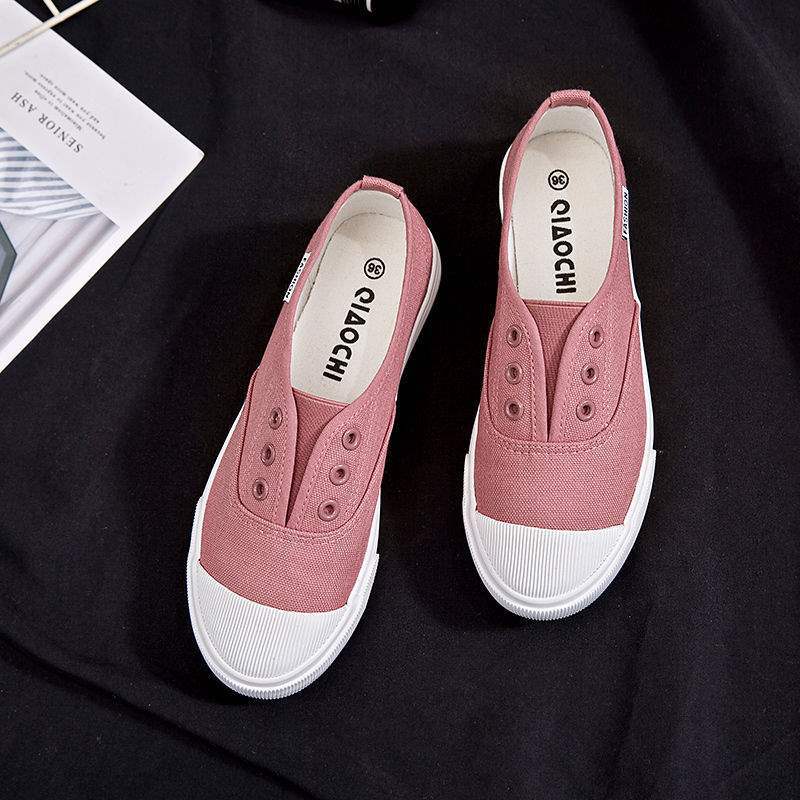 Segeltuchschuhe Frühling flach Ein-Pedal faule Schuhe Board Schuhe Trend