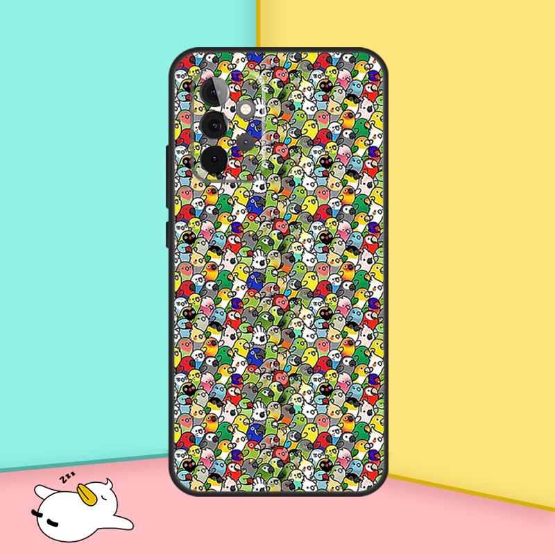 

Cartoon Cockatiel Collage Cover For Samsung Galaxy A53 A33 A13 A12 A32 A52 A14 A34 A54 A15 A25 A35 A55 A71 A51 Case Samsung A72