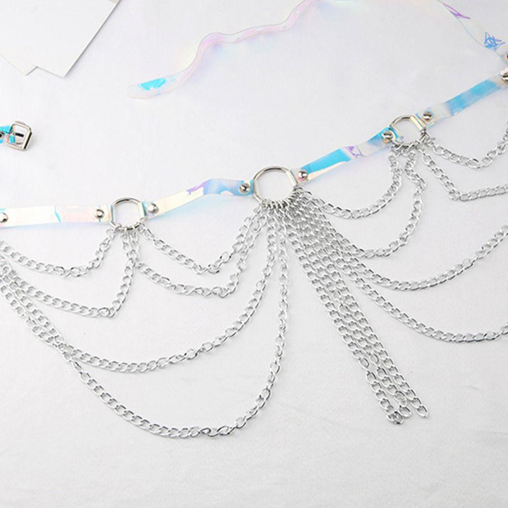 Multilayered Trendy Waist Band Slimming Cummerbands Tassel Pendant Waistband Metal Chain Belt