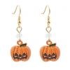 Dripping Oil Pumpkin Pendants Earrings Orange Pumpkin Head Pendant  Festival Party Gifts