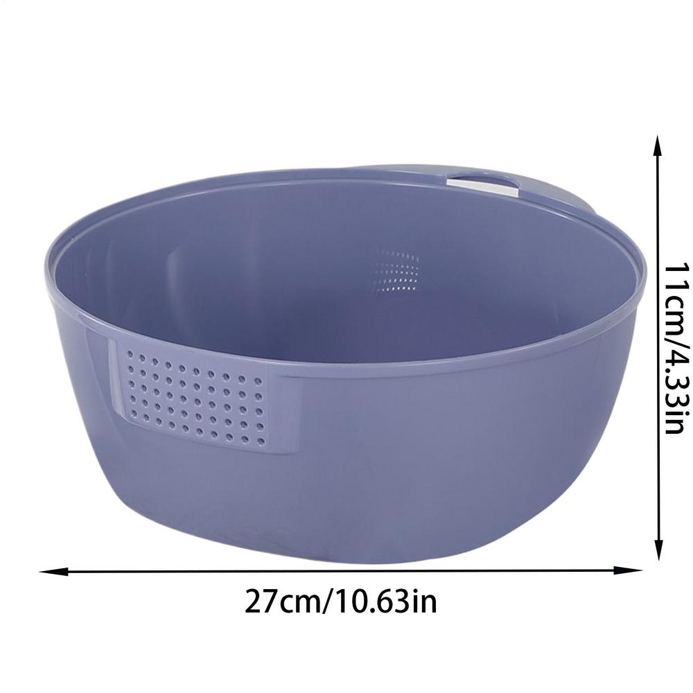 Rice Strainer Bowl Colander Basin For Cleaning Fruits Large Capacity Colander With Stainless Steel Grater For Washing Vegetables