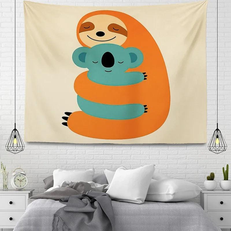 Cartoon Animals Simple Decorative Tapestry Home Wall Living Room Office Decorative Tapestry