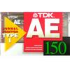 TDK Cassette Tape AE 150min NORMAL AE-150F Red