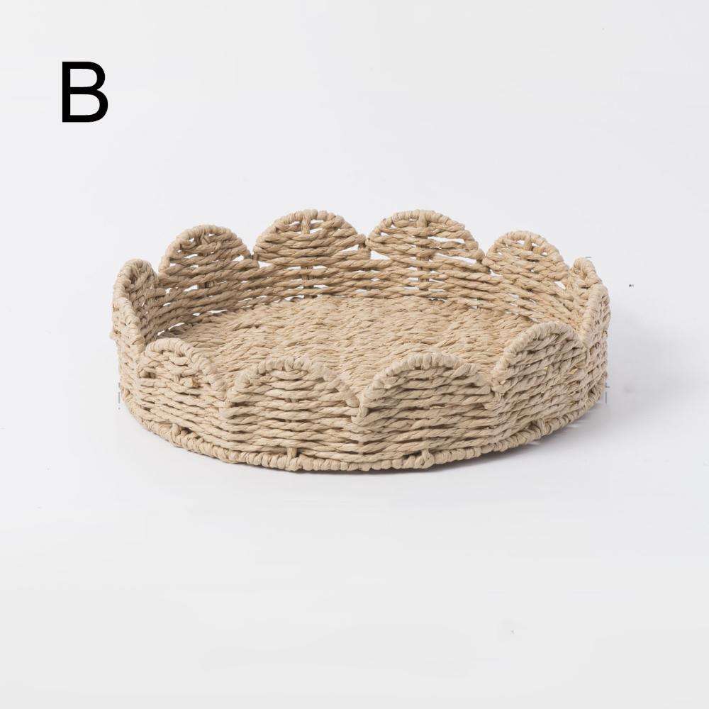 

Japanese Style Hand Woven Basket Handmade Multipurpose Storage Basket Living Room Style B