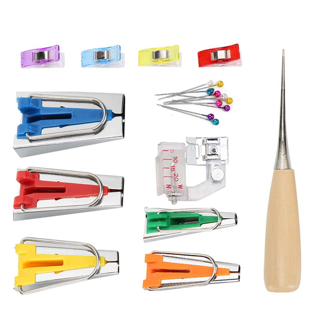 Cloth BiasTape Maker Sewing and PatchWork Tools Crimping Tube Set DIY Edging Roller Cutter