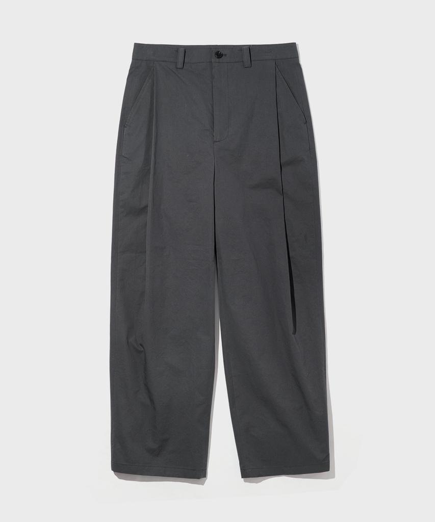 WMC Deep Pleated Chino Pants_Charcoal Grey
