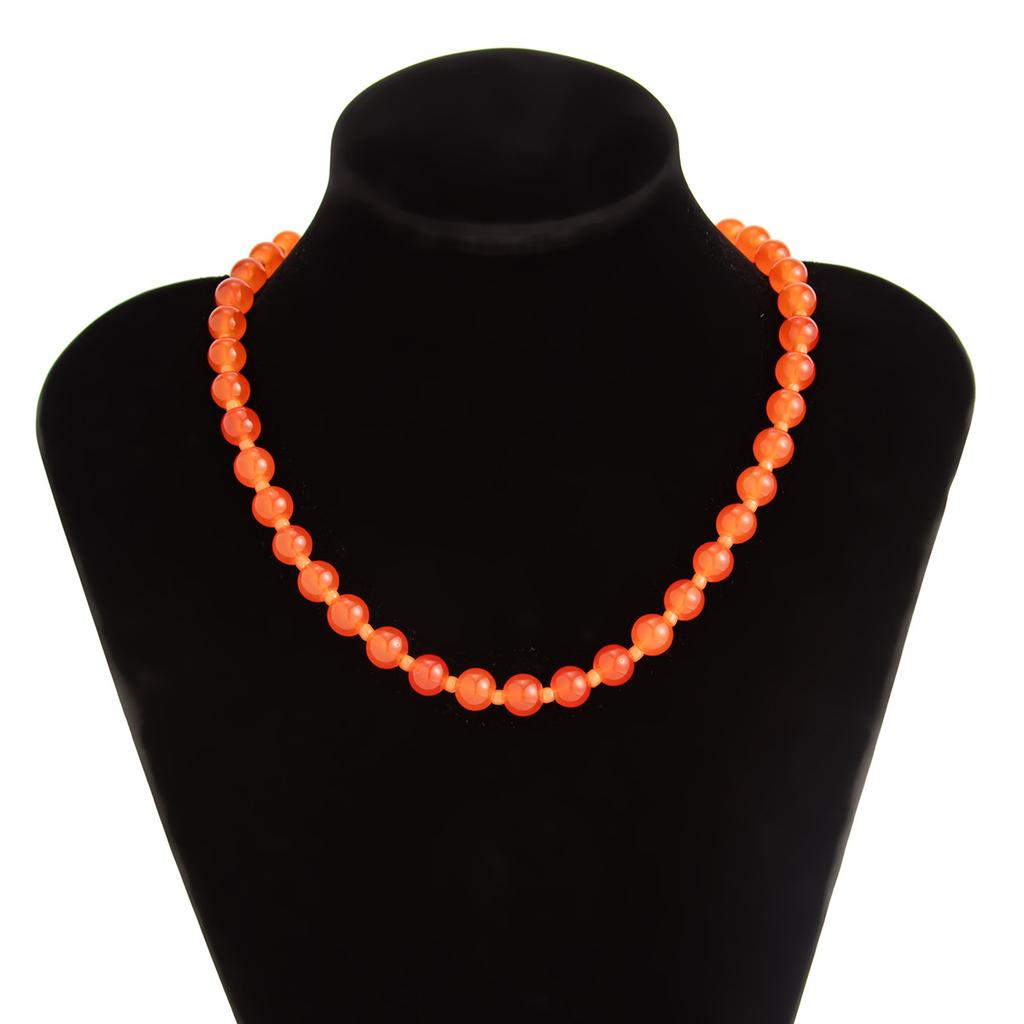 Fashion Creative Transparent Glass Beads Choker Necklaces for Women Retro Bohemian Clavicle Chain Necklace Summer Daily Party Jewelry