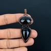 Black Eye Obsidian Pendant Handmade Gemstone Jewelry, Copper Electroformed Pendant ,Unique Design Jewelry Pendant