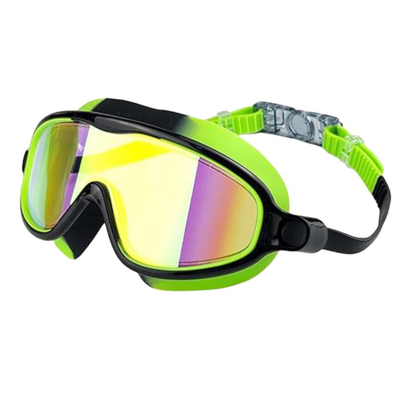 Children's Large Frame Swim Goggles with Nose Cover, Waterproof Anti-Fog, for Boys and Girls