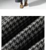 Women's High-Waisted Woolen Wide-Leg Plaid Pants with Velvet Lining for Autumn/Winter – Petite Casual Style.