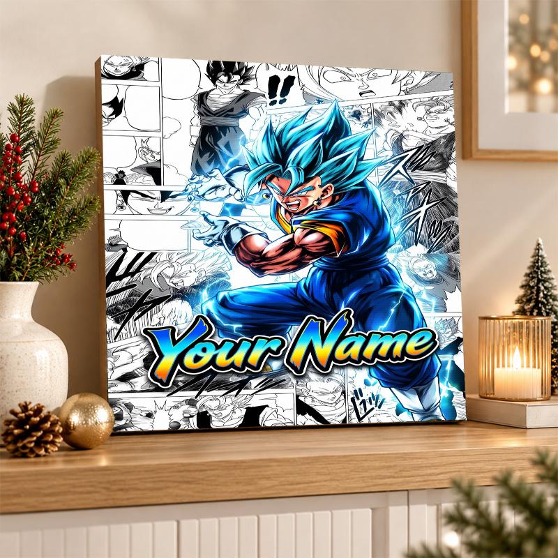 Gogeta Custom Name Diamond Painting Personalized 5D Full Drill DIY Diamond Art Home Decor