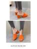 2024 Women's Fashion Chunky Heel Knit Wool Square Toe Sandals & Slippers