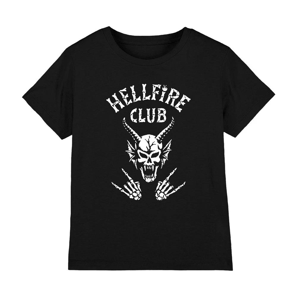 Stranger Things Hellfire Club Bones Kids T-Shirt 7-13 Years, Black M