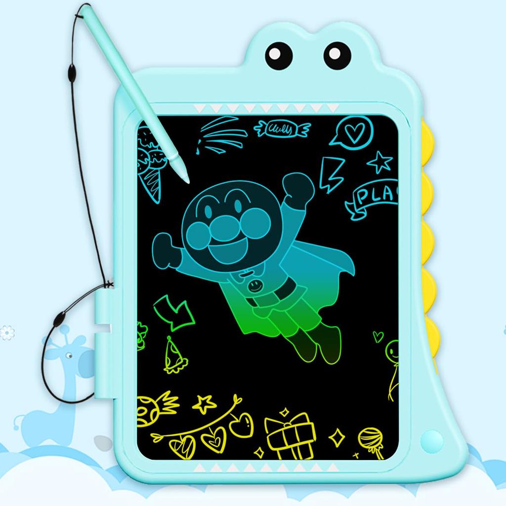 Opard LCD Dinosaur Drawing Board 10 Inch for Ages 2 3 4 5 6 7 8 9 Electronic Memo Pad Color Screen Pressure Sensing Doodle Educational Toys for Boys