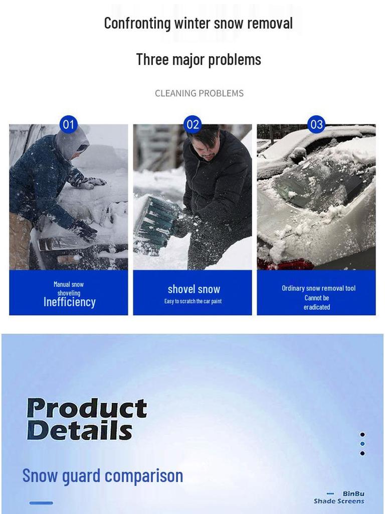 Magnetic Car Windshield Snow Shield & Sunshade - Heat Insulation, Windproof, Anti-Freeze Cover