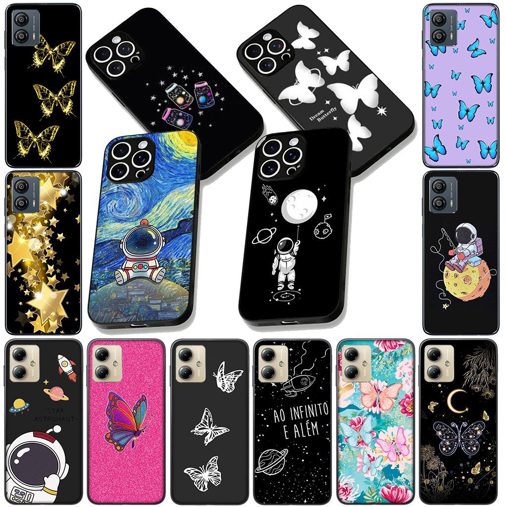 Soft Cover for Xiaomi Redmi Note 12 11 10 Pro 10A 10C 12C 14C A4 Note12 5G Coque Phone Case Moon Stars Butterfly Sky Astronaut