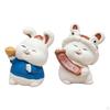 Bunny Sculpture Decor Chinese Year Desktop Home Mini Rabbit Statues Figurines for Dinning Room