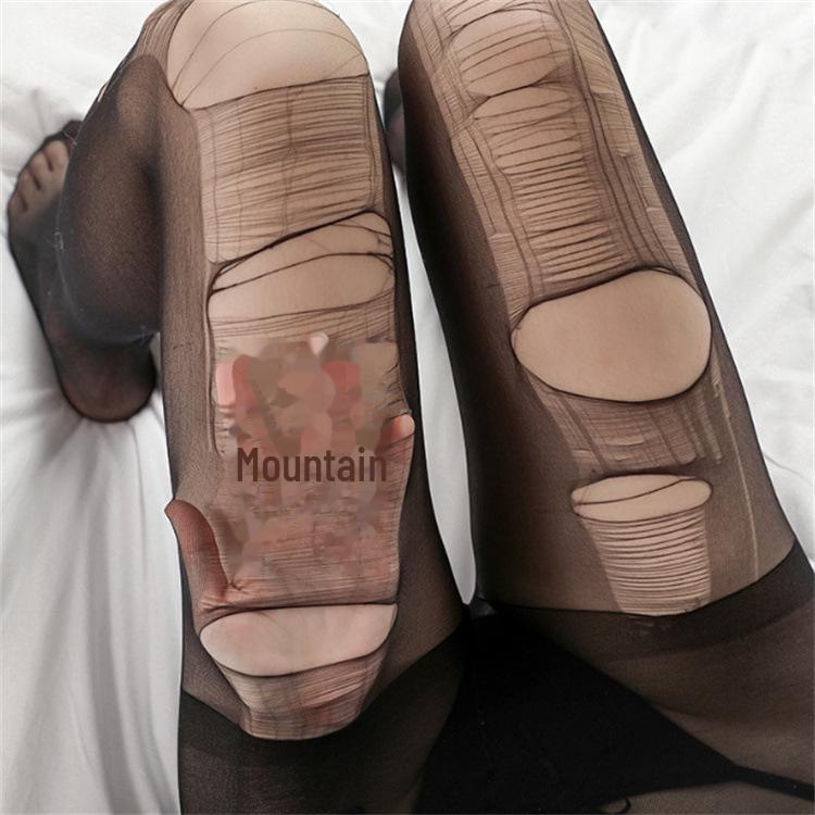 Sexy Tearable Nylon Disposable Pantyhose for Women - Ultra-Thin and Transparent Hand-Torn Stockings