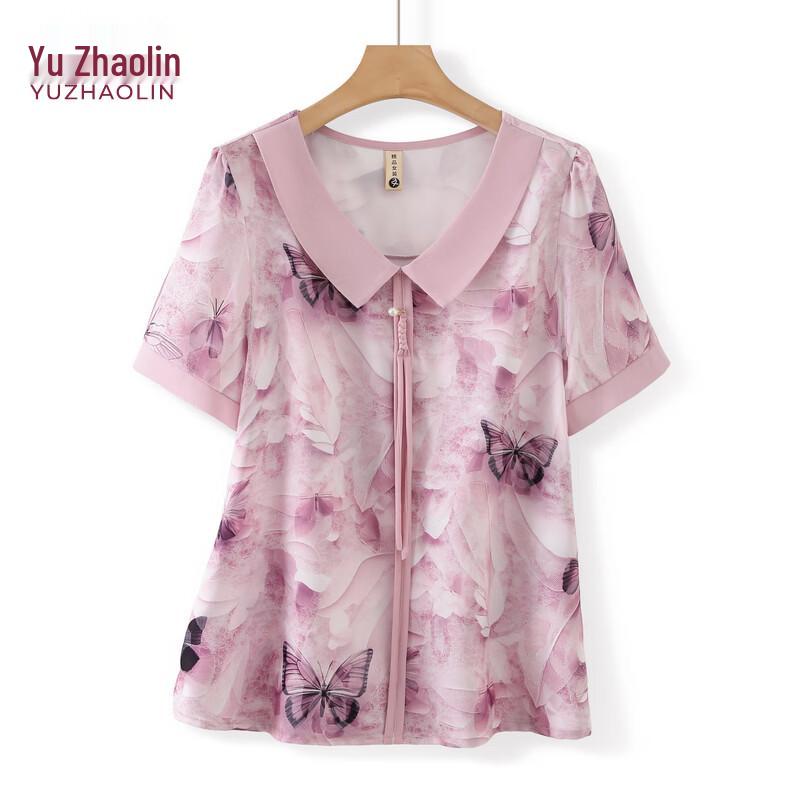 YUZHAOLIN Women s Middle-Aged Summer Printed T-Shirt 2XL
