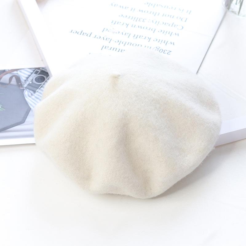 Multi-color Wool Thick Berets Winter Autumn Artist French Retro Plain Painter Hat for Women Girls Warm Walking Outdoors Caps
