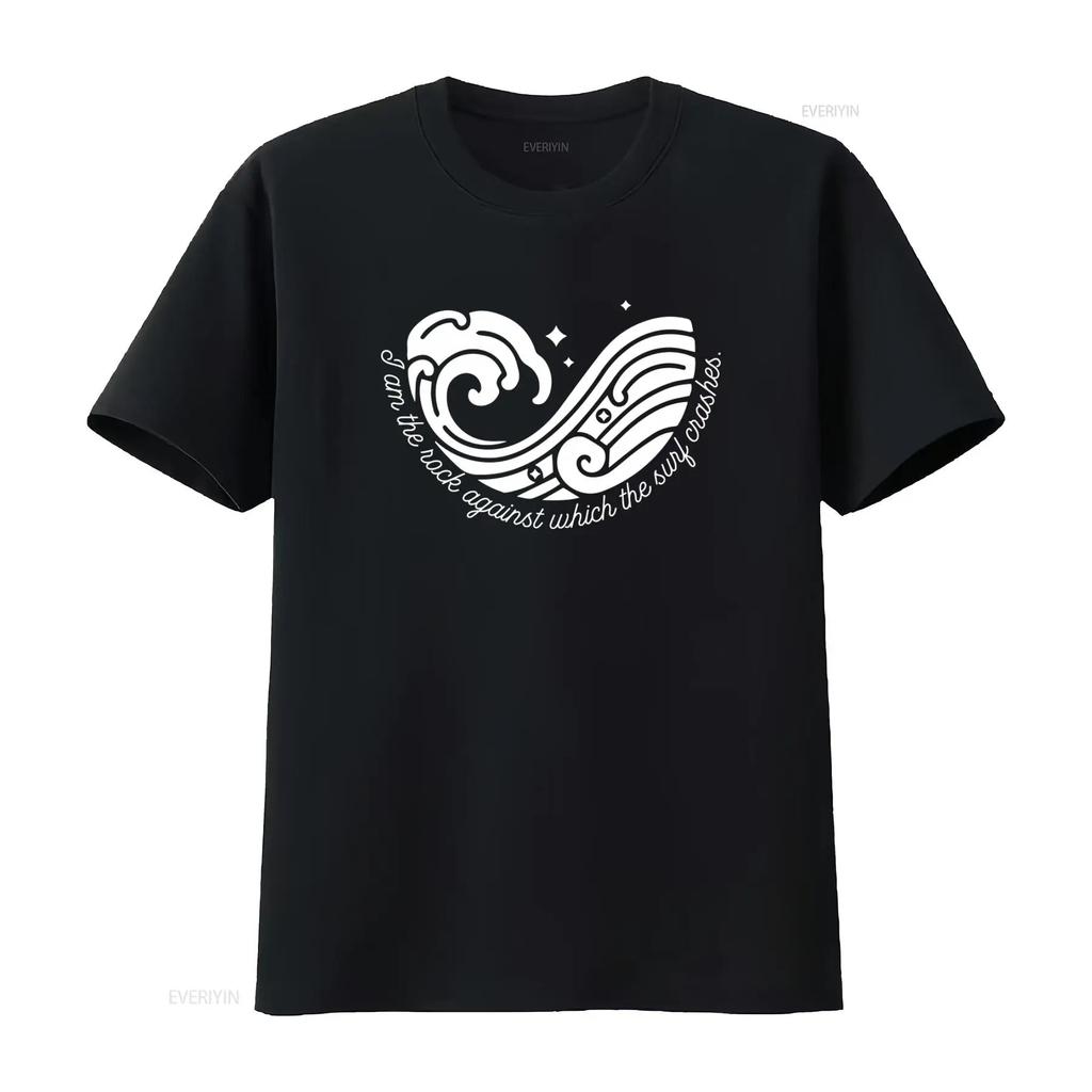 I Am The Rock Against Which Surf Crashes T Shirt Officially Licensed Sarah J Maas A Court Of Silver Flames Quote Nesta Gwen