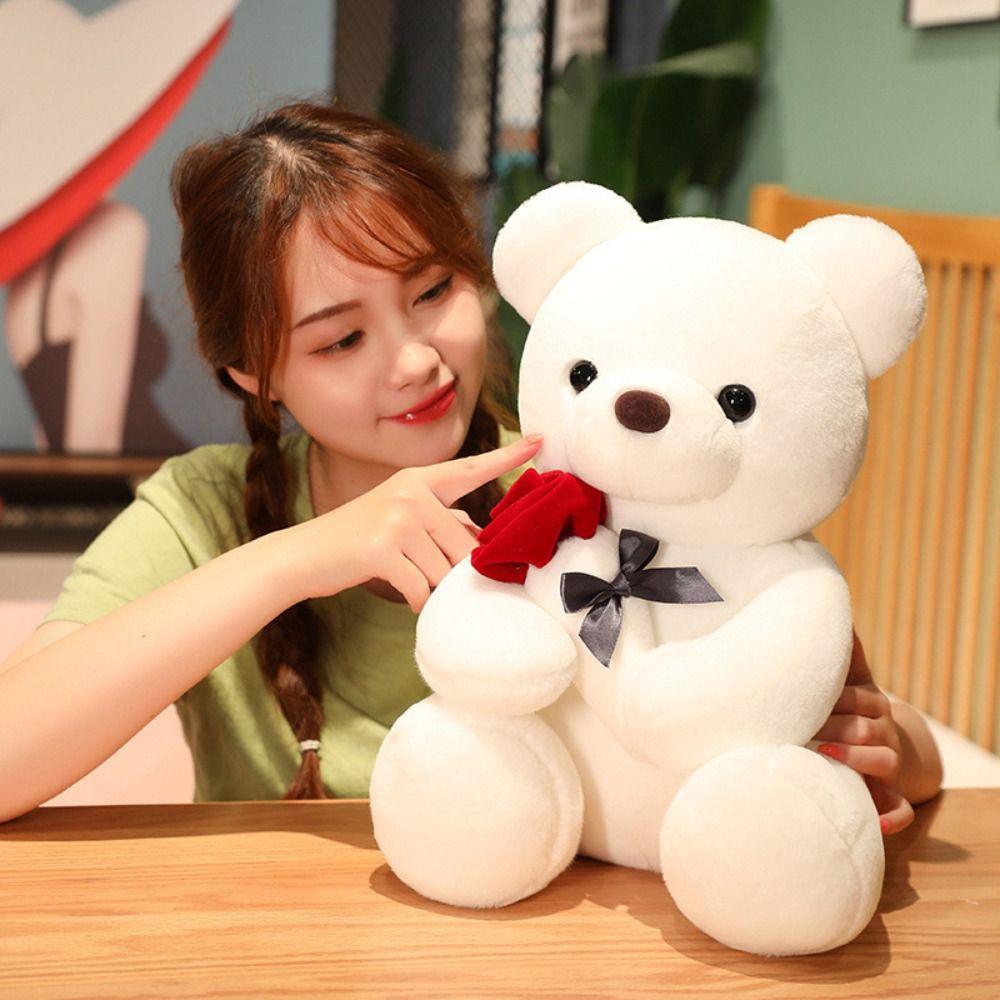 Flower Hug Bear Plush Doll Stuffed Animal Bear Plush Toy Rose Bear Plush Toy  Valentine's Day